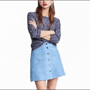 H&M baby blue suede skirt